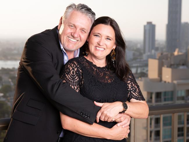 Ray Hadley and fiancee Sophie Baird have had to postpone their wedding again. Picture: Luke Marsden