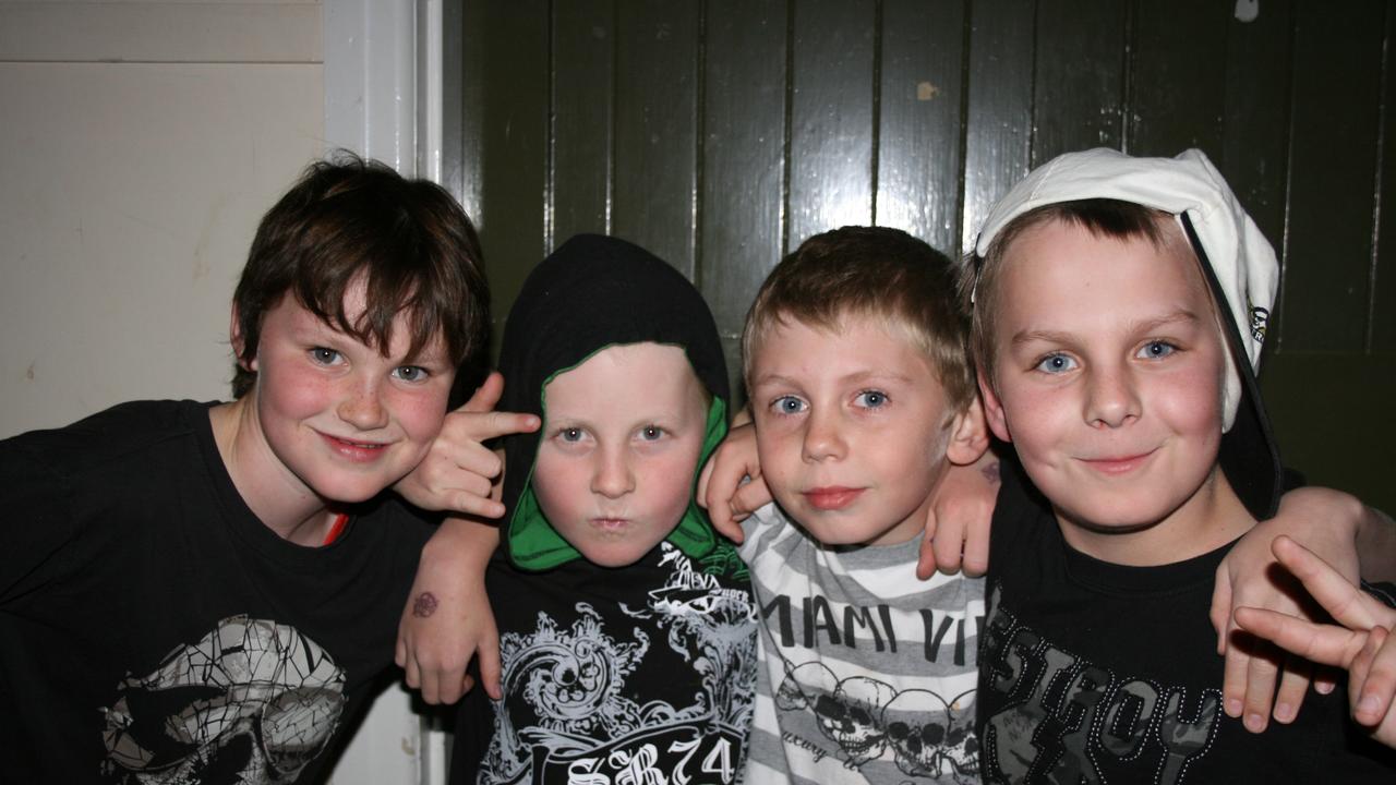 Ryan DeMamiel, Nicholas Crispin, Nicholas Crothers and Nicholas Lambley being cool at the Blue Light disco. Photo Deanna Millard / Warwick Daily News