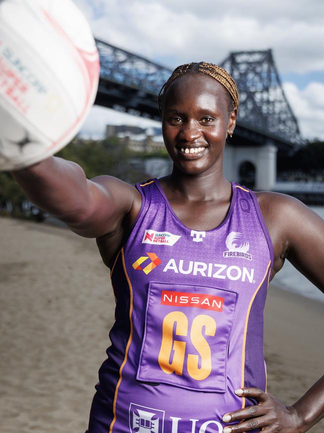 Firebirds goal shooter Mary Cholhok will be the tallest player in the league at 201cm. Picture Lachie Millard