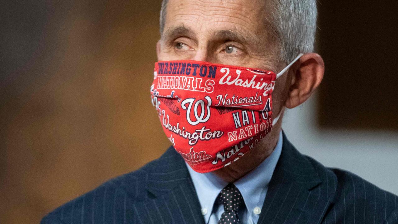 Dr Anthony Fauci. Seems he’s a Nationals fan. Picture: Al Drago/AFP