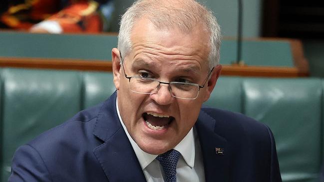 CANBERRA, AUSTRALIANewsWire Photos MARCH 31, 2022:  Prime Minister Scott Morrison during Question Time in the House of Representatives in Parliament House Canberra. Picture: NCA NewsWire / Gary Ramage