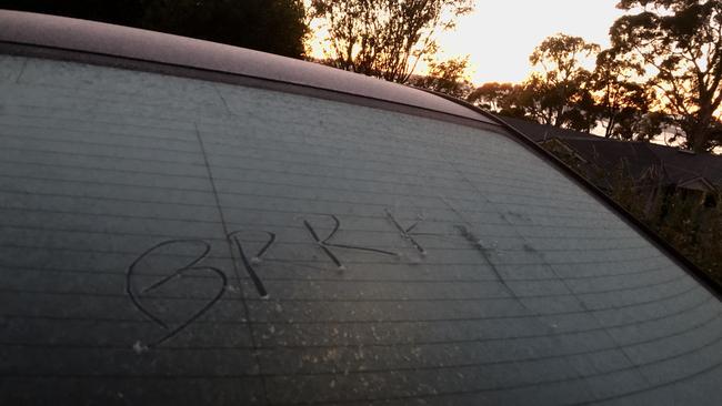 Icy conditions greet motorists in Blackmans Bay. Picture: PHIL YOUNG