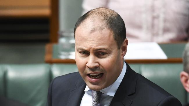 Australian Energy Minister Josh Frydenberg speaks during House of Representatives Question Time at Parliament House in Canberra, Monday, May 21, 2018. (AAP Image/Lukas Coch) NO ARCHIVING