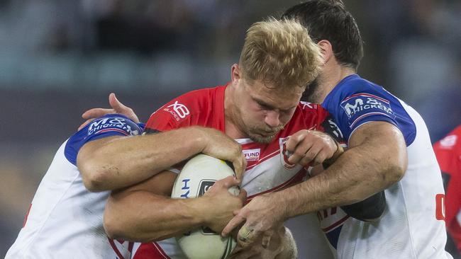 Jack de Belin provides the grunt for the Dragons. Picture: AAP