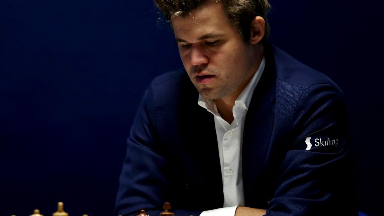 Magnus Carlsen resigned after just one move against Hans Niemann. Picture: Dean Mouhtaropoulos/Getty Images