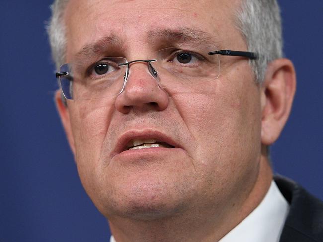 Prime Minister Scott Morrison addresses media in Sydney, Thursday, December 13, 2018. The Prime Minister says Australia needs a dedicated new law that makes religious discrimination illegal, in order to protect freedom. (AAP Image/Dan Himbrechts) NO ARCHIVING