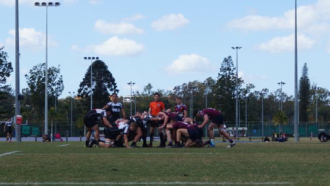 Souths and UQ battled in the scrums throughout the game. Photo: Cormac Pearson