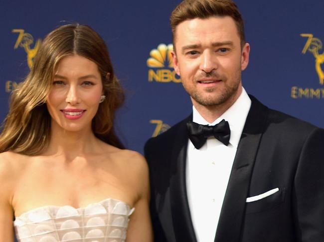 LOS ANGELES, CA - SEPTEMBER 17: Jessica Biel (L) and Justin Timberlake attend the 70th Emmy Awards at Microsoft Theater on September 17, 2018 in Los Angeles, California. (Photo by Matt Winkelmeyer/Getty Images)