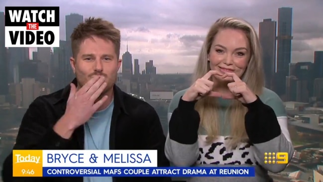 MAFS' Bryce and Melissa reveal they're still together (Today)