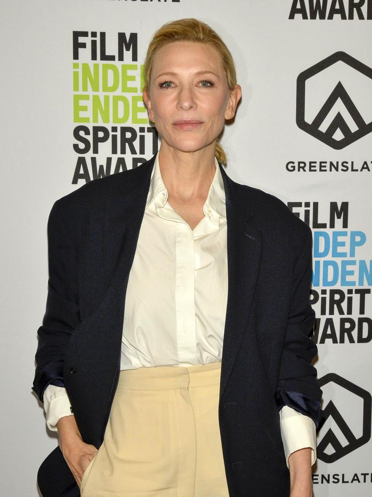 Cate Blanchett in full promo mode. Photo by Jerod Harris/Getty Images