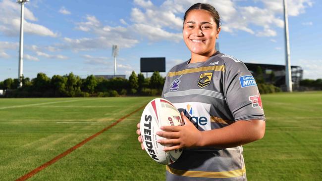 2022 Sunshine Coast Falcons under 19s player Tamzin Taumafai. Picture: Patrick Woods.