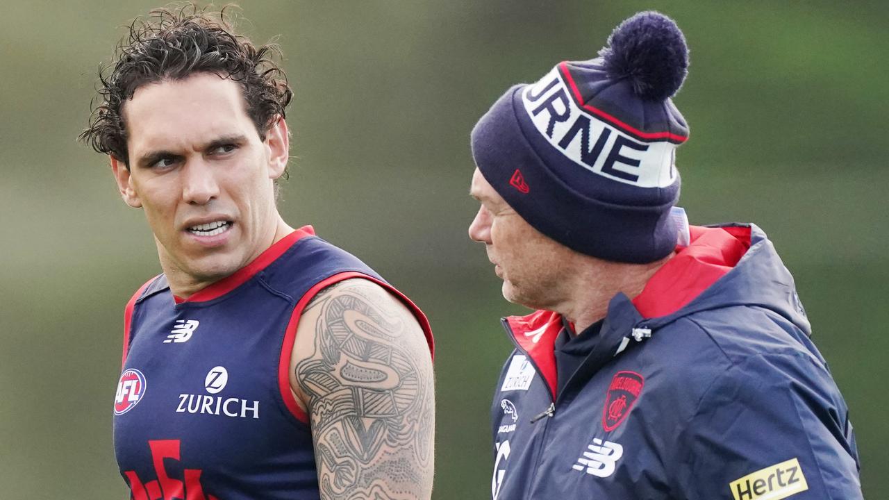 Melbourne coach Simon Goodwin says he wants to pick Harley Bennell for Round 2. (AAP Image/Michael Dodge)