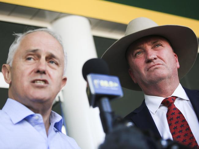 The opening of Barnaby Joyce's campaign office in Tamworth with Malcolm Turnbull. Picture: Dylan Robinson