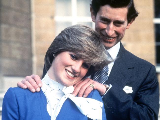 Prince Charles and Lady Diana Spencer, later the Princess of Wales as they pose following the announcement of their engagement. Picture: AP