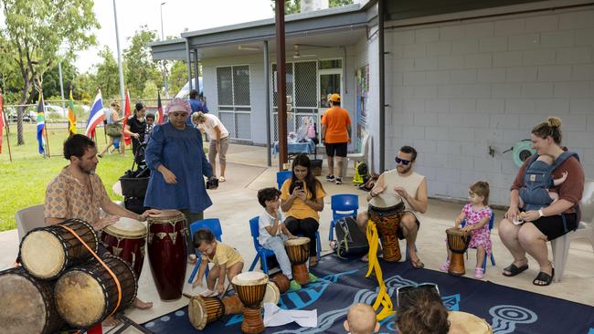 Families enjoy a day of fun and activities at a special Harmony Day celebration at the Malak Community Centre as part of the Fun Bus program. Picture: Pema Tamang Pakhrin