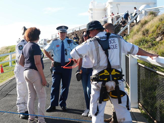 Police and police rescue officers during the search for Theo.