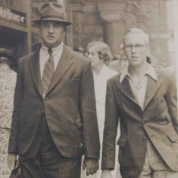 Wal Williams, a World War II veteran, as a teenager (right) with his father, Frank, a World War I Gallipoli veteran. Picture: Supplied