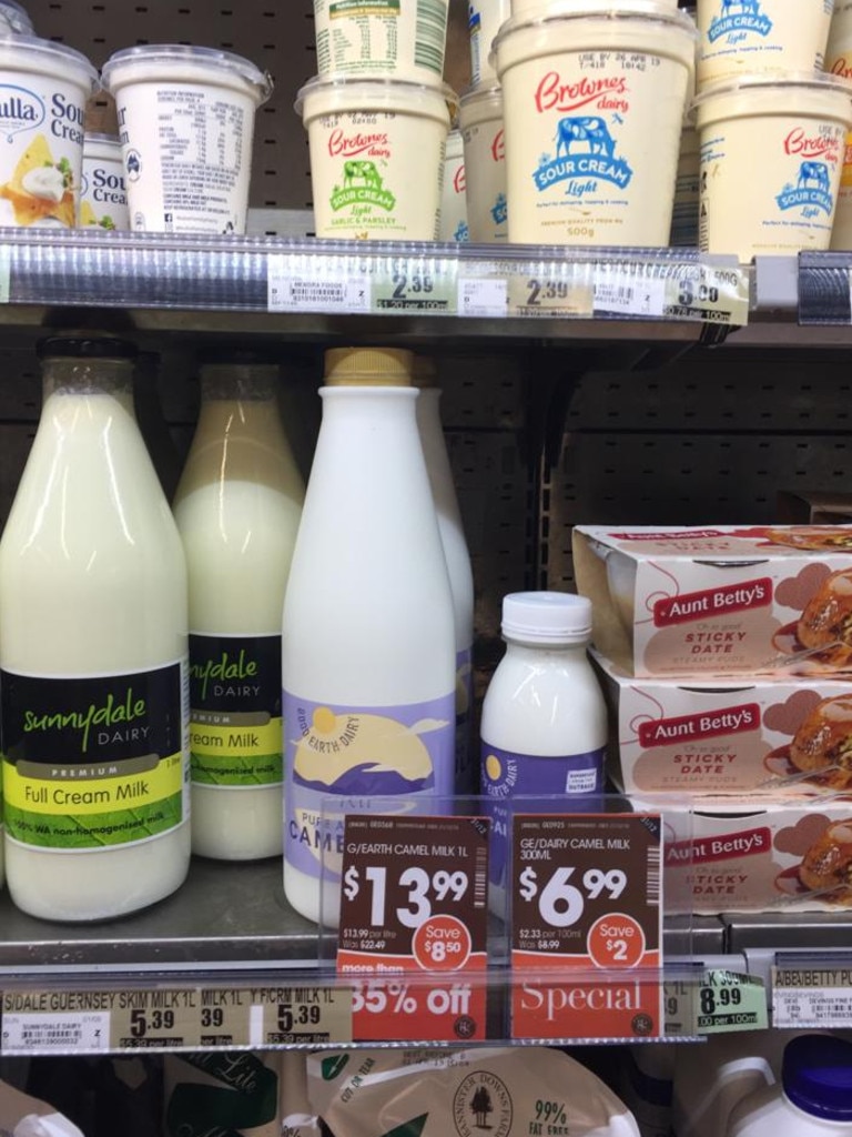 The milk bottles are stocked in supermarkets across Western Australia.