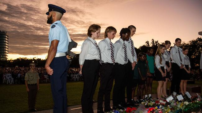 109 years after the Gallipoli landings, Territorians gather in Darwin City to reflect on Anzac Day. Picture: Pema Tamang Pakhrin