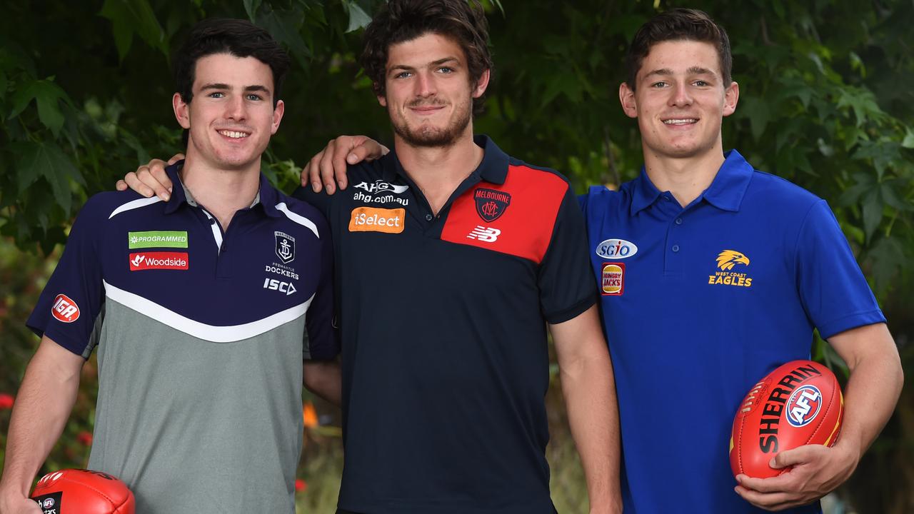 Brayshaw Brothers. Andrew Brayshaw, Angus Brayshaw and Hamish Brayshaw. All three playing AFL. Picture: David Smith