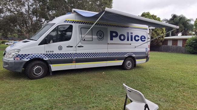 Police at Kurrajong St, Coffs Harbour on Thursday afternoon. Picture: Toni Moon/NewsLocal