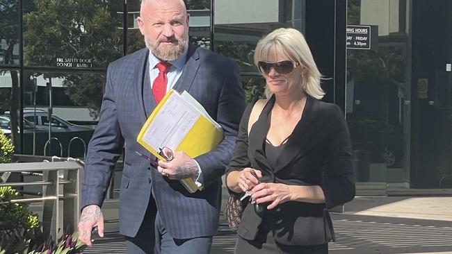 Angela Rose Cannon with her lawyer Campbell MacCallum outside Southport Magistrates Courthouse on Monday.