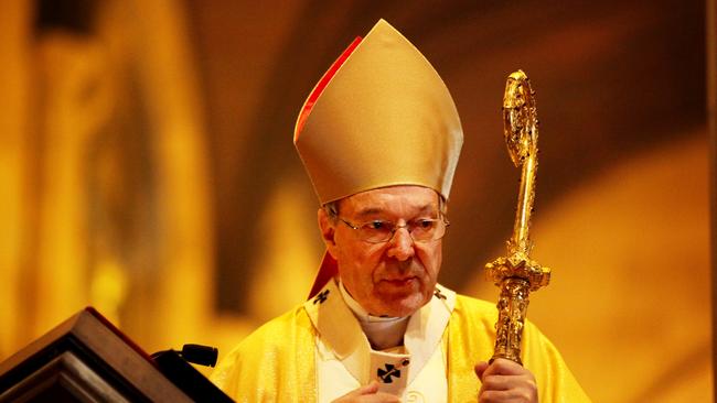 Cardinal George Pell in 2012, leading the Easter Sunday service at St Mary's Cathedral in Sydney.