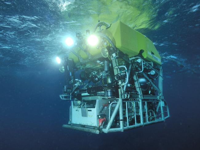 Handout photo of Ifremer French deep-sea diving robot Victor 6000 launched by Atalante ship seen here in July 2009. Deep-sea diving robot Victor 6000 will help the search-and-rescue operation for the disappeared submersible Titan on the site of the Titanic wreckage. Photo by Olivier Dugornay/IFREMER via ABACAPRESS.COM.Picture: Olivier Dugornay/Ifremer/Abaca Press/AAP