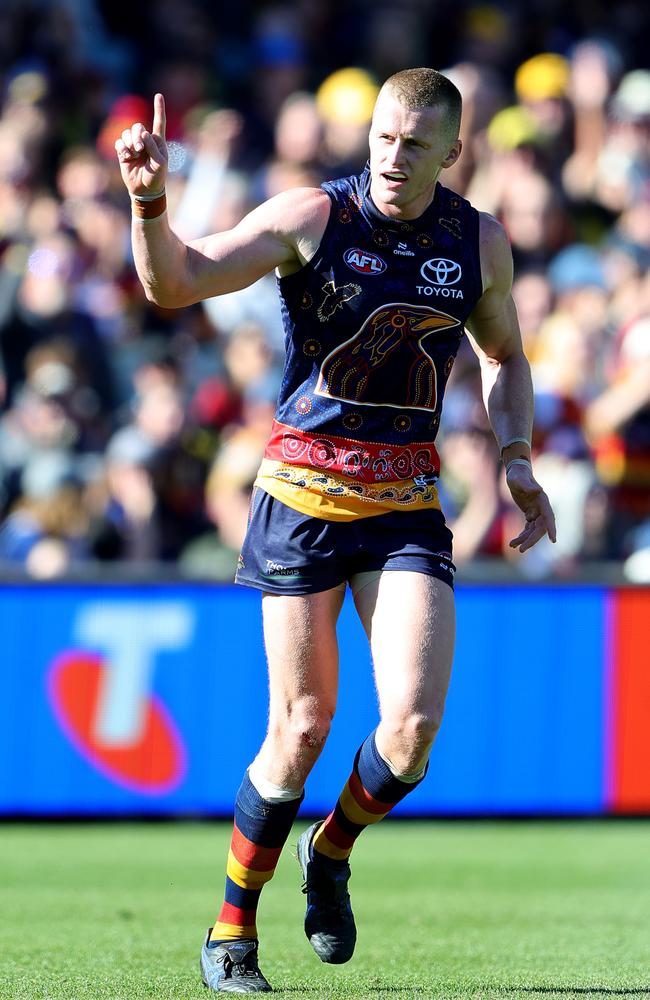 Reilly O'Brien celebrates a goal. Picture: Getty Images