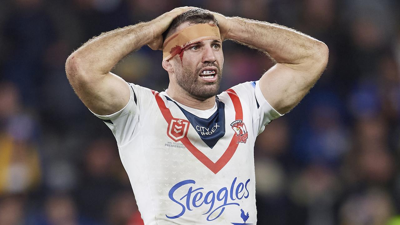 James Tedesco of the Roosters looks dejected after defeat during the round 15 NRL match between the Parramatta Eels and the Sydney Roosters at CommBank Stadium, on June 18, 2022, in Sydney, Australia. (Photo by Brett Hemmings/Getty Images)