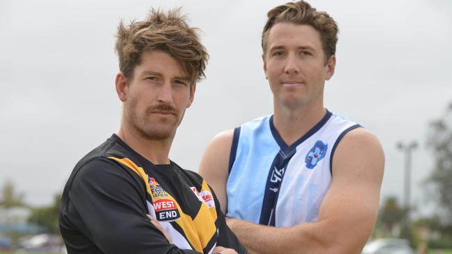 Brighton captain WIll Rivers and Sacred Heart OC captain Lachlan Button will renew a rivalry on Saturday, April 14. Picture: AAP/Brenton Edwards.