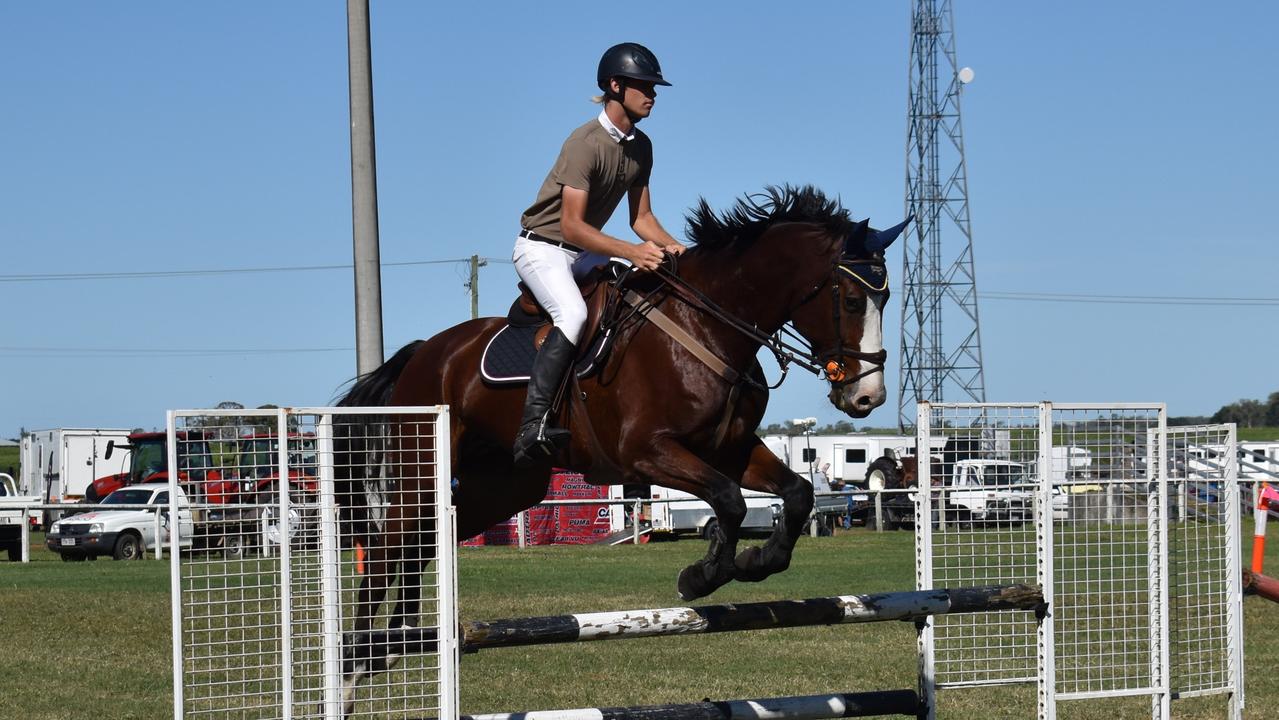 Showjumping action at Show Whitsunday on Saturday. Picture: Kirra Grimes