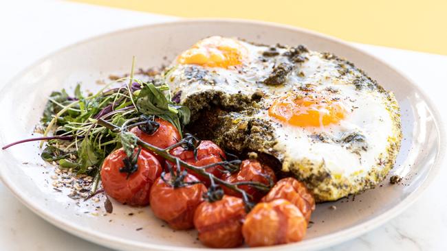 Pesto eggs at Citron Bayside in Wellington Point.