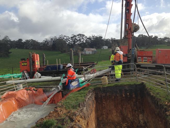 Aquifer recharge trials at the Bird in Hand mine site. Picture: Supplied