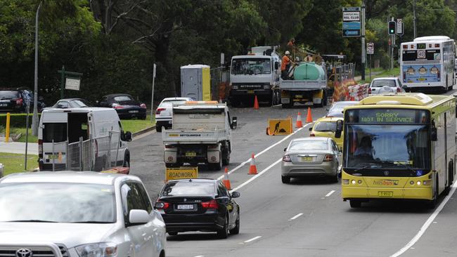 Continuing roadworks on Showground Rd, Castle Hill