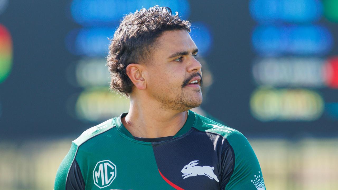 DAILY TELEGRAPH. SPORT. Latrell Mitchell during South Sydney Rabbitohs training at USANA Rabbitohs Centre, Maroubra. 29/08/2023. Pic by Max Mason-Hubers