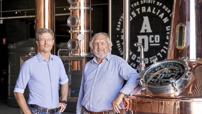 Australian Distilling Co founder Michael Hickinbotham and master distiller Graham Jones. Picture: Supplied