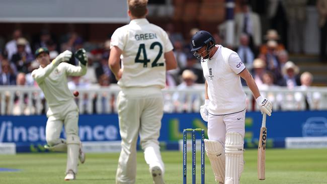 Carey threw it before Bairstow had left the crease. Photo by Ryan Pierse/Getty Images