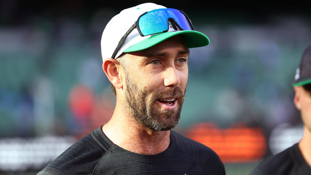 Maxwell had a light bowl in the Melbourne Stars’ pre-game warm up on Wednesday evening (Photo by Morgan Hancock/Getty Images)