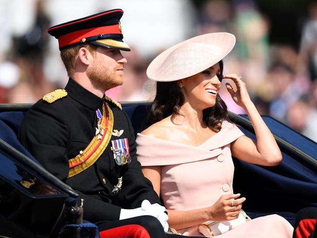 Prince Harry, Duke of Sussex and Meghan Markle, Duchess of Sussex, at Trooping the Colour. Picture: MEGA