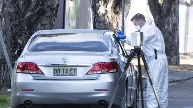 The silver Toyota Aurion that Ahmad Al Azzam was shot in. Picture: NCA NewsWIRE / Monique Harmer