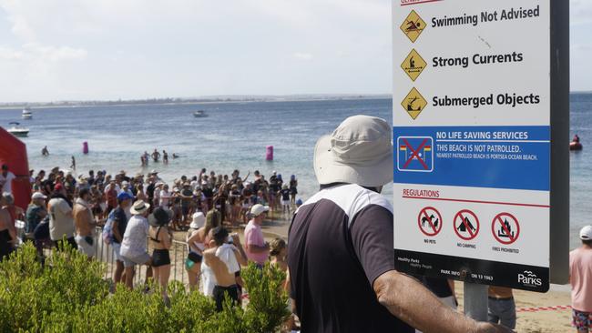 There were strong crowds on the beach. Picture: Valeriu Campan