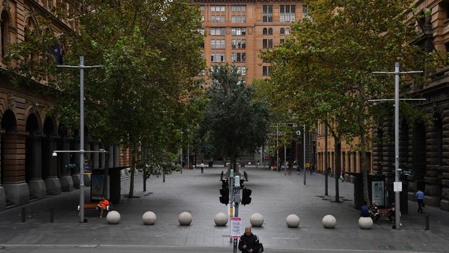 A general view of Martin Place, one of the busiest pedestrian thoroughfares in the CBD, in Sydney on Thursday. Picture AAP