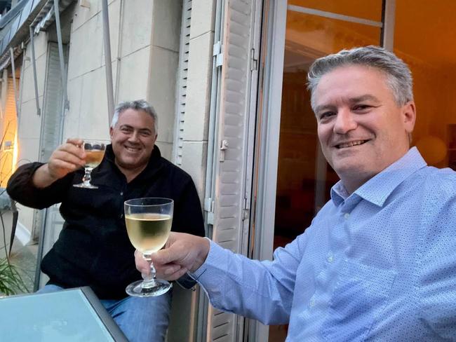 Joe Hockey and Mathias Cormann spend time together in Paris. Source: Supplied