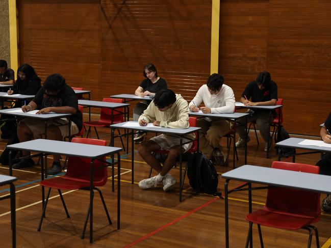 The Daily Telegraph 8.11.2024 Generic mock up image of the HSC Geography exam. End of HSC exams. St MaryÃs Senior High School. Picture: Rohan Kelly