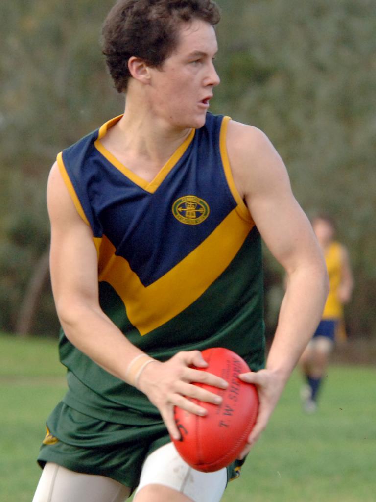 Brice playing football prior to his accident.