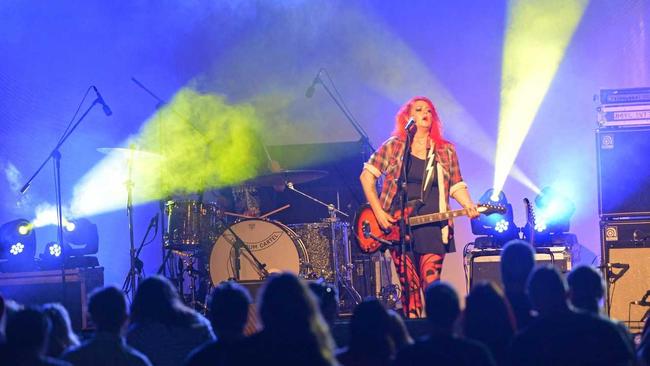 Dallas Frasca on stage at the Rush Festival in Nelson Reserve Sunday. Picture: Craig Warhurst