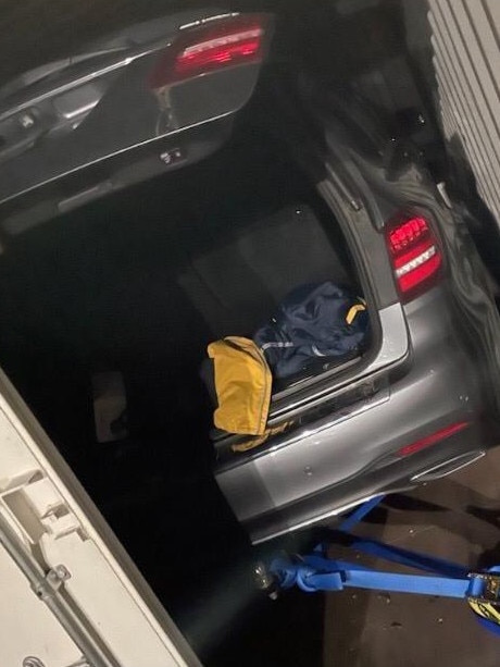 Baluch was found in the boot of a Mercedes inside a shipping container. Picture: NSW Police