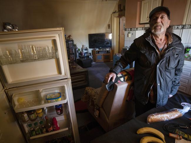 Goulburn Street unit resident Soul Catanie who has been without power for a week after a structure fire. Picture: Chris Kidd