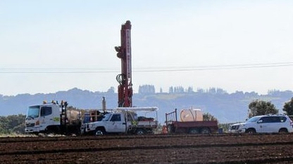 Machinery on the Tweed hospital site.